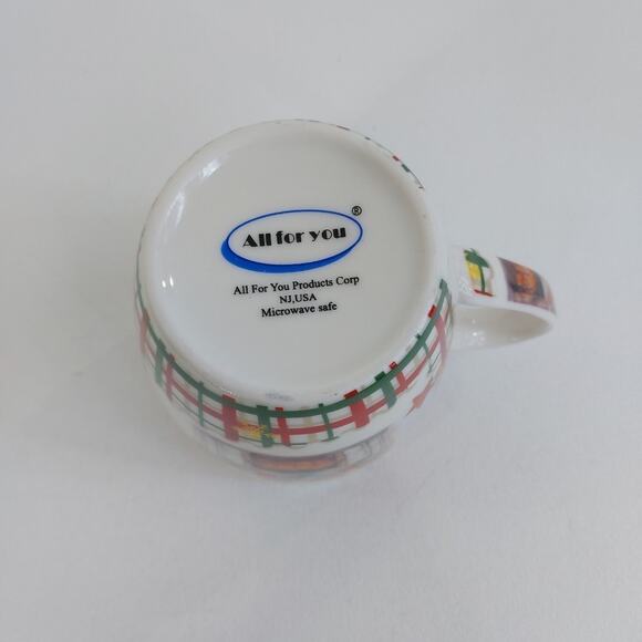 VTG All For You‎ Holiday Coffee Cup Mug Fireplace Stockings USA - Picture 4 of 4